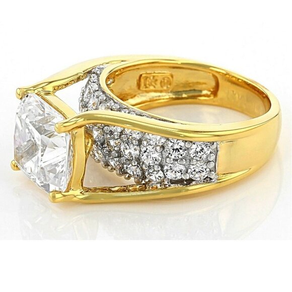 Bella Luce Cubic Zirconia Women's Engagement Ring Rhodium & 18k Gold Over Silver - Picture 5 of 11